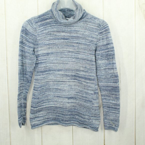 Columbia Blue Striped Ribbed Knit Turtleneck Pullover Sweater Size M - Picture 9 of 11